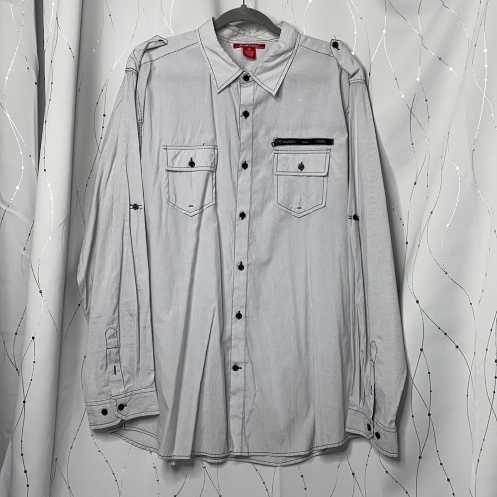 Montage Mens Long Sleeve Button Up XXL